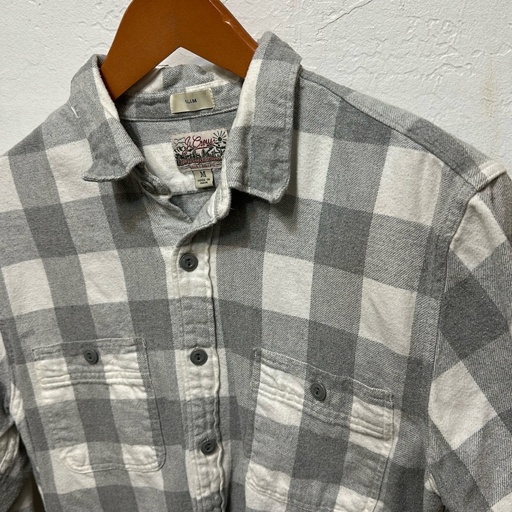 J Crew SLIM MIDWEIGHT BRUSHED FLANNEL WORKSHIRT IN REGENERATIVE COTTON